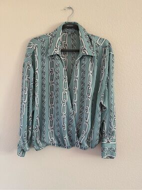 Waverly Mint Green Chain Print Blouse